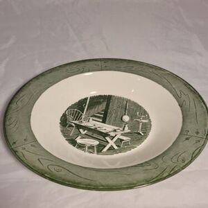 Colonial Homestead‎ by Royal  10" Vegetable Green Serving Bowl 1950s Vintage